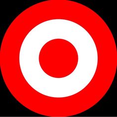 a red and white circle on a black background with the letter o in the center