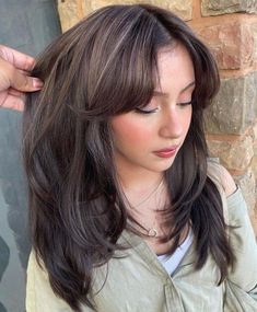 Curtain Bangs, Hair Cut, Brown Hair, Bangs, I Hope, Hairstyles, Wall, Hair