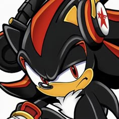 the sonic character is wearing headphones and holding a tennis racket in his hand