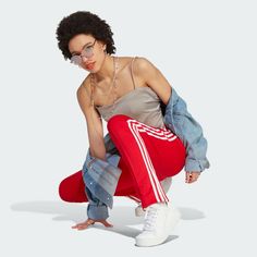 adidas Adicolor SST Track Pants - Red | Women's Lifestyle | adidas US Stripes Branding, Adidas Adicolor, Adidas Track Pants, Stretchy Pants, Adidas Track, Women Lifestyle, Red Adidas, Make Yourself, Tracksuit Bottoms