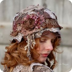 Shabby Chic Accessories, Wood Nymph, Shabby Chic Clothes, Chemo Hat, Love Hat, Cooler Look