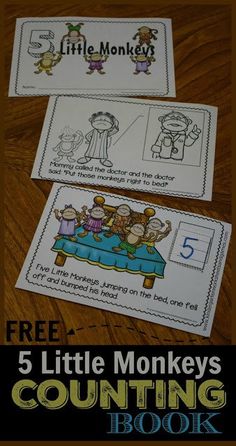 five little monkeys counting book with the title free 5 little monkeys counting book on it