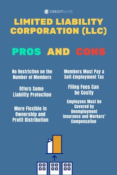 a poster with the words limited labority corporation llc pros and cons