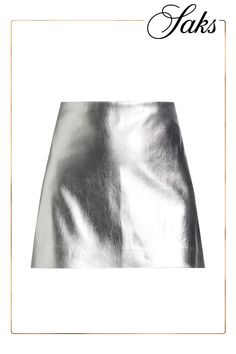 Crafted of metallic faux leather, Alice + Olivia's Elana miniskirt showcases a clean A-line silhouette and back fastening. Back zip closure 100% polyurethane Backing: 100% polyester Lining: 95% polyester/5% elastane Dry clean Imported SIZE  FIT About 14 long Model measurements: 5'10 tall Model is wearing a US size 4 ABOUT THE BRAND Elegant Mini Skort, Modern Mini Skirt For Party, Spring Shiny Skirt, Chic Metallic Skirt For Formal Occasions, Leather Mini Skirt For Party, Chic Metallic Skirt For Night Out, Elegant Shiny Fitted Skirt, Elegant Fitted Shiny Skirt, Trendy Shiny Mini Skirt