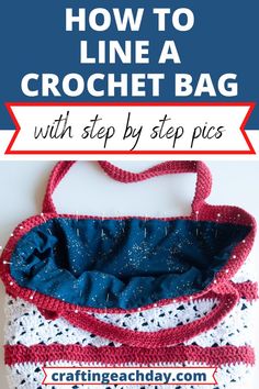 a crocheted bag with the title how to line a crochet bag