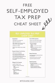 a tax sheet with the text free self - enjoyed tax sheet, and an image of a