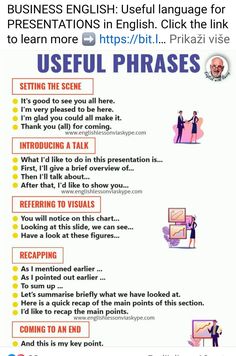 an english language poster with instructions on how to use phrases