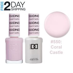 DND Soak Off Gel & Lacquer Duo Set #550 Coral Castle, is a high gloss shine that lasts for up to 3 weeks with no chipping or peeling and soaks completely off in 10 to 15 minutes. DND set is applied faster, feels thinner, and last longer than any other gel available. Forget base coats, bond-aids, and primers. DND delivers a fast two-step professional system that is unique from any other on the market. Fused with essential vitamins, DND makes nail stronger, healthier, as well as stunning for weeks Perfect Match Gel Polish, Coral Castle, Gel Nails Diy, Nail Candy, Pink Nail Polish, Gel Lacquer