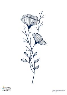 Free Printable Flower Coloring Page Simple Floral Design Drawing, Cute Simple Flower Drawing, Easy Flowers To Draw, Flowers To Draw, Line Drawing Flower, Floral Design Drawing, Simple Flower Drawing, Printable Flower Coloring Pages, Rose Coloring Pages