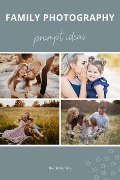 a family photo collage with stars and the words, family photography propitidass