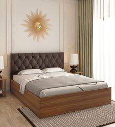 a bedroom with a large bed and two nightstands