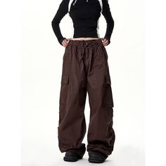 Retro Wide Leg Paratrooper Hip Hop Coffee Cargo Pants Fabric: Cotton+Polyester Size: S, M, L, XL Multiple Color Selections: Coffee Season: Spring, Fall, Dance Pants Hip Hop, Sweat Shorts Men, Brown Cargo Pants, Army Surplus, Dance Pants, Pants Fabric, Tactical Pants, Outdoor Jacket, Solid Color Shirt