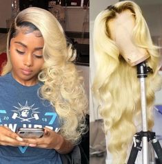 Gala Hairstyles, Bday Hairstyles, Sewin Hairstyles, Blonde Styles, Wig Units, White Wig, Ombre Blond, Ombre Blonde