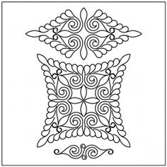 a black and white drawing of an ornamental design