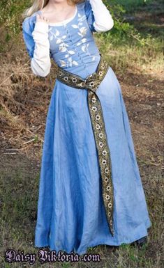 Medival Outfits Women, Mideval Dress, 13th Century Clothing, Midevil Dress, Elven Dress, Long Sleeve Cotton Dress