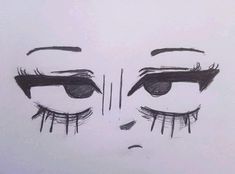 a drawing of a woman's eyes with long lashes and eyelashes on her face