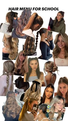 Hopefully this helps choose what hair u want for school 🌸🍓 Cute Hairstyles For Middle School Easy, School Hairstyles For Pe, Cute And Quick Hairstyles For School, Hair Ideas For Middle School, Hair Inspiration For School, Hair Styles School Easy, Cute Hairstyles For Medium Hair School