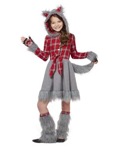 PRICES MAY VARY. When trying to decide between two sizes, choose the larger size for a better fit. Howl at the moon and prepare for a night of thrilling Halloween adventures! Made of faux fur, polyester, and metal materials with button enclosure, this costume will ensure your child stays comfortable while enjoying the Halloween festivities. This costume includes a hooded faux fur dress with an attached tail, faux fur leg warmers, and fingerless gloves to complete the perfect cute and furry werew Wolf Halloween Costume, Wolf Kids, Werewolf Costume, Wolf Costume, Big Bad Wolf, Hooded Dress, Bad Wolf, Costumes Halloween, Diy Halloween