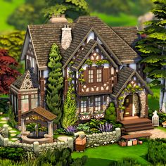 Sims 4 European House, Sims 4 Windenburg, Windenburg House Sims 4, Sims 4 Windenburg House, Sims 4 Gothic House, Sims 4 Interior, Sims 4 Cottage, Thai House, Sims 4 House Building