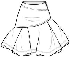 a line drawing of a skirt