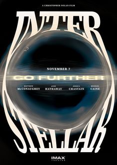 the poster for outer stellar featuring an image of a black hole with white letters on it