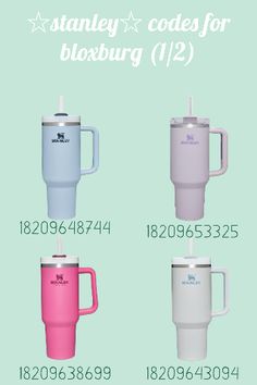 the mugs are different colors and sizes