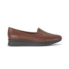 These Baretraps women's Army slip-on shoes have a chic loafer design with a perforated front. Made from smooth faux leather, this slip-on style has a comfortable closed toe and cushioned flat sole with grips perfect for everyday walking. Wear them with jeans and a tee or sweater. Features: Comfort, Embellished, CushionedClosure Type: Slip-OnShoe Heel Height: 1 InchUpper/Outer Base Material: 100% PolyuretheneShoe Lining Material: PolyurethaneSole Material Content: 100% Thermoplastic-RubberToe Ty… Slip On Shoes, Comfortable Shoes, Walking, Heel Height, Loafers, Slip On, Faux Leather, Heels, Leather