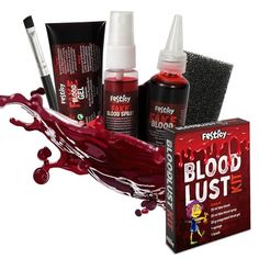 blood lust kit with two bottles and cleaning cloth