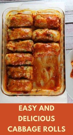 an easy and delicious cabbage rolls recipe in a casserole dish on a plate