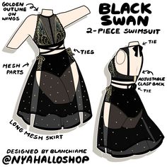 the black swan dress is shown with instructions to make it look like an evening gown