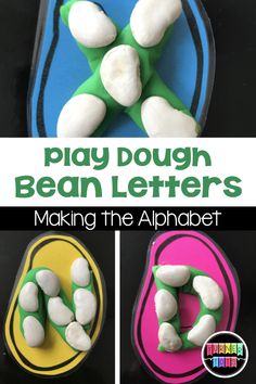 play dough bean letters making the alphabet