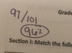 a piece of paper with some writing on it that says section i match the following