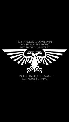 a black background with an eagle and the words in the bottom right corner are white letters