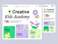 the creative website design for creative kids academy