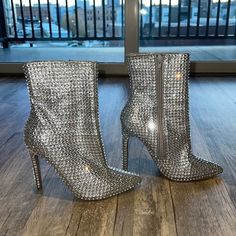 Worn A Couple Of Times. Ready For A New Closet! Bejeweled Boots, Bejeweled Heels, Boots For Women, Steve Madden Shoes, Shoes Heels Boots, Shoes Women Heels, Steve Madden, Heeled Boots, Womens Boots