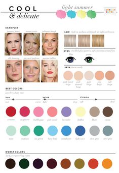 Blond Ash, Wardrobe Palette, Light Summer Palette, Summer Skin Tone, Color Analysis Summer, Green Eyes Pop, Light Summer Color Palette, Hair Color For Fair Skin, Color Seasons