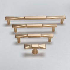 These Champagne Bronze Cabinet Pull are available in four sizes and the beautiful Detail for a modern look. Let it provide a wonderful flair on cabinet doors and drawers as you upgrade your decor and renovate your space. Please select the size and quantity to add to your cart. Dimensions KnobLength: 2-3/8"Width: 1/2" Projection: 1-1/4"Base Diam.: 3/4" 3-3/4" PullOverall Length: 4-1/2"Mounting Holes/Centers: 3-3/4" apartProjection: 1" 5" PullOverall Length: 5-3/4"Mounting Holes/Centers: 5" apartP Cabinet Hardware To Match Delta Champagne Bronze, Champagne Bronze Kitchen Hardware, Bronze Kitchen Hardware, Champagne Bronze Kitchen, Delta Champagne Bronze, Bronze Cabinet Pulls, Transitional Cabinets, Bronze Cabinet, Kitchen Hardware