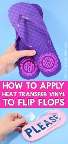 how to apply heat transfer vinyl to flip flops