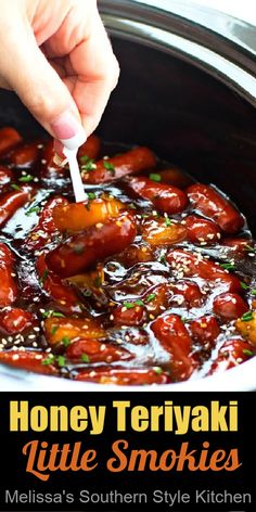 Honey Teriyaki Little Smokies Smokies Appetizers, Little Smokies Recipes, Smokies Recipe, Little Smokies, Appetizer Party, Crockpot Appetizers, Food Buffet, Best Appetizer Recipes