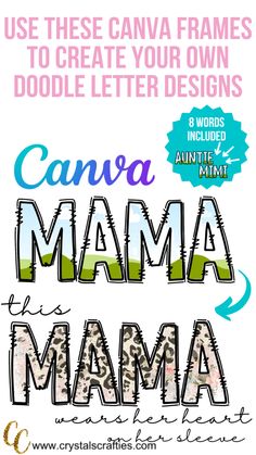 a poster with the words canva mamma mama and an image of a mountain