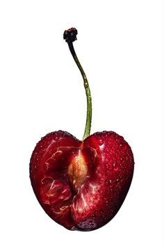 a red apple with water droplets on it