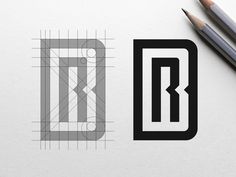 two pencils are next to the letter b