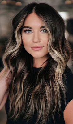 Smoky High Contrast Hair, Smokey High Contrast Hair, Brown Hair Trends 2023, Brunette Hair Color Ideas For Summer Dark, Dark Hair For Blue Eyes, Summer Hair Color For Brunettes 2023, 2023 Brown Hair Trends, Breakup Hair Change, Long Hair Color Ideas 2023