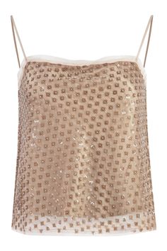 Adjustable strapssilk lining100% silk, 100% rayon, 100% polyester Composition: 100% % Silk, 100% % Rayon, 100% % Polyester | Vince Women's Sequined Top in Beige | SS24 Luxury Silk Tops For Summer, Silk Camisole With Spaghetti Straps For Evening, Silk Spaghetti Strap Camisole For Evening, Silk Tops With Adjustable Straps For Night Out, Silk Camisole With Adjustable Straps, Summer Silk Top With Adjustable Straps, Summer Silk Tops With Adjustable Straps, Silk Top With Adjustable Straps For Summer, Silk Tops With Adjustable Straps For Summer