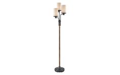 three light floor lamp with two candles on each pole