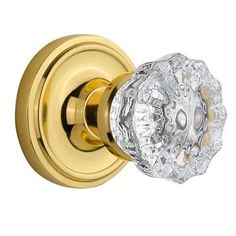 Nostalgic Warehouse Classic Single Dummy Interior Door Set With Crystal Knob Vintage Doors, Mortise Lock, Crystal Knobs, Door Sets, Unlacquered Brass, Interior Door, Brass Material, Door Knobs, Cabinet Hardware