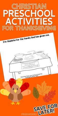 a thanksgiving coloring page with the words, christian preschool activities for thanksgiving