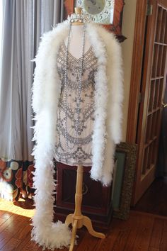 Deco style beaded pattern on this fabulous flapper dress! Perfect wedding party dress If you want more length we could add a beaded fringe at the hemline. Many more pics on fb: https://www.facebook.com/media/set/?vanity=RetroVintageWeddings1920s1930s&set=a.4703520476410625 1920s Sparkly Dress, Art Deco Dress 1920s, 1920s Fashion Women Gatsby, 20s Dresses Gatsby, 20s Style Dresses, Dark Nouveau, 1920 Flapper Dress, 1920s Party Outfit, 1920 Clothes