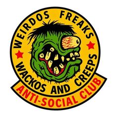 werridos freaks wackos and creepers sticker on a white background