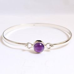 Purple Amethyst Round Shape Gemstone Bangle Bracelet  - 925 Sterling Silver Handmade Women Designer Bracelet Jewelry length 7.5" - ab0327MATERIAL - 925 STERLING  SILVERBRACELET SIZE-  7.5"  STONE - Amethyst STONE SHAPE - RoundSTONE SIZE  - 9 X 9 MMBRACELET WEIGHT - 8 GRAMS Adjustable Round Cuff Bracelet With Sterling Silver Clasp, Adjustable Cuff Bracelet With Sterling Silver Clasp, Formal Adjustable Sterling Silver Stackable Bracelet, Formal Adjustable Stackable Sterling Silver Bracelet, Classic Adjustable Gemstone Bracelet, Classic Sterling Silver Bracelet With Gemstone, Classic Sterling Silver Gemstone Bracelet, Adjustable Bangle With Sterling Silver Clasp, Classic Round Sterling Silver Bracelet With Gemstone